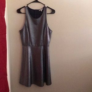 Metallic Gray and Navy Dress